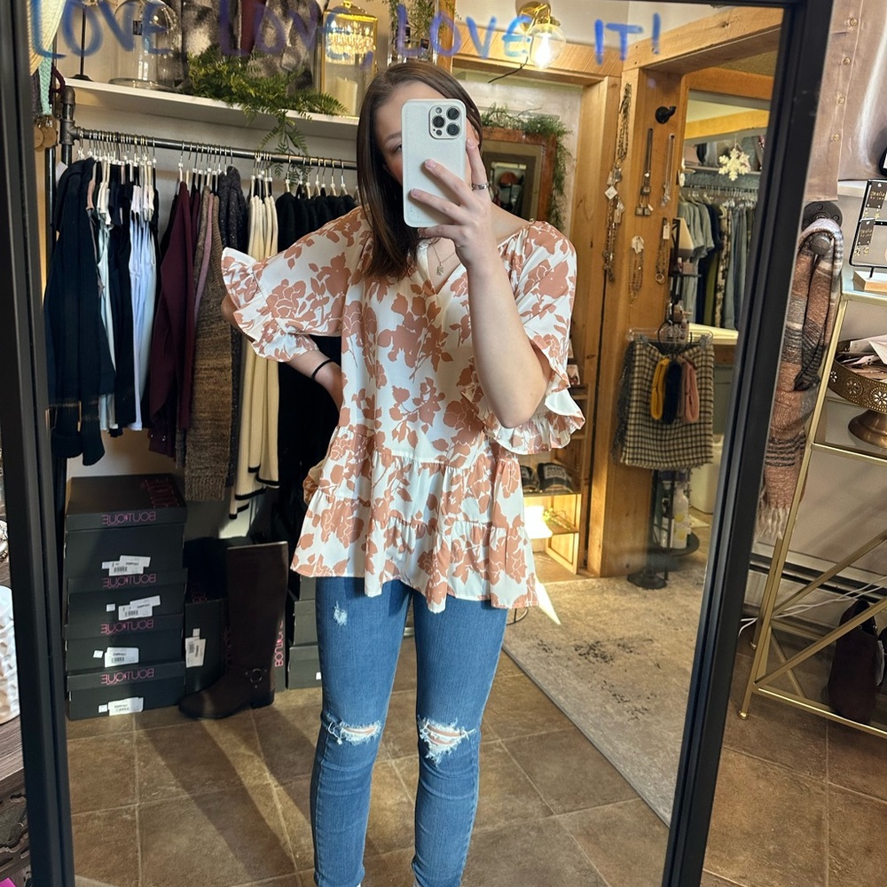 Flower printed blouse